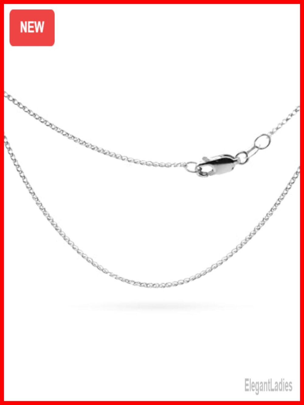 14K Solid White Gold Wheat Chain Necklace 18in Adjustable